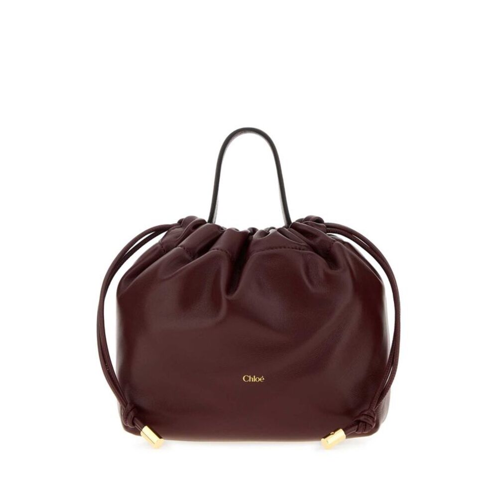 Chloe Women Burgundy Leather Mini Chloe Icons Handbag